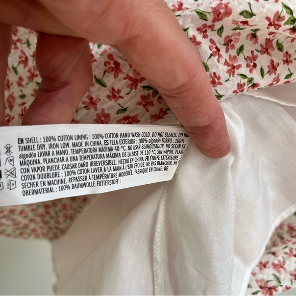 Hyacinth House Textured Floral Puff Sleeve Clemons Floral Mini Dress Size Large - Picture 12 of 14